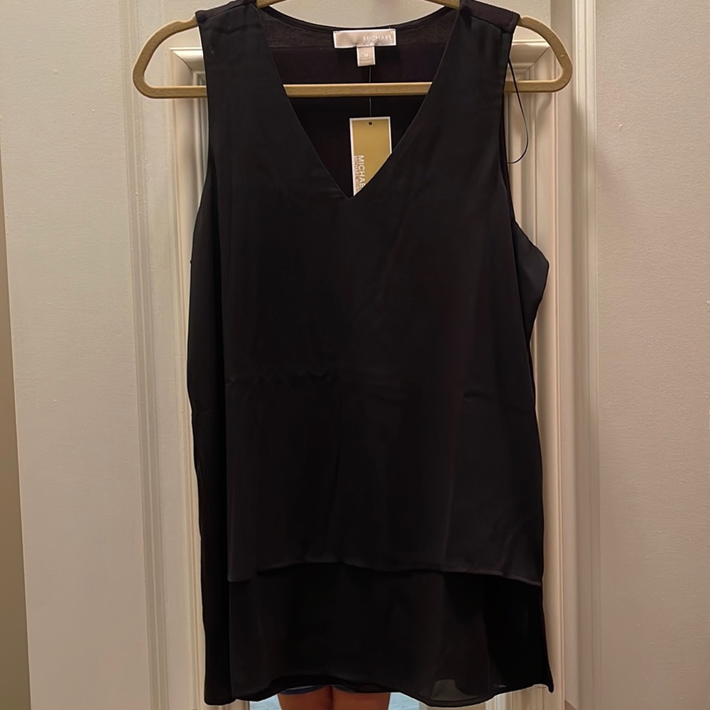 Michael Kors long dressy tank in black